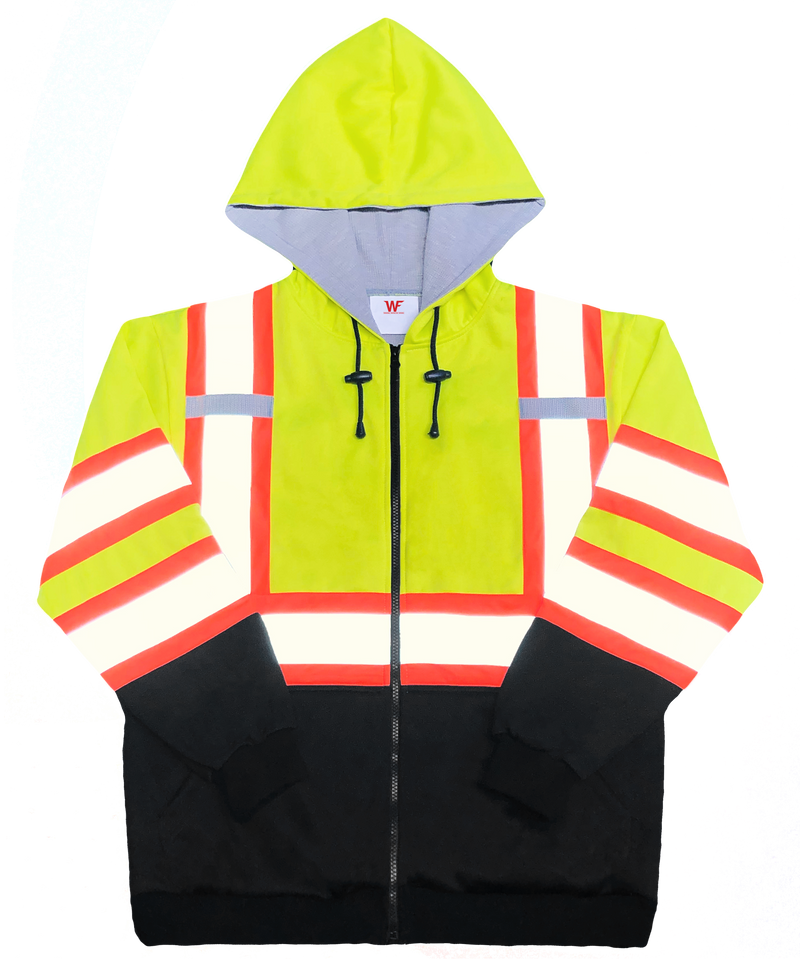Work Force Full Zip Reflective Sweatshirt Hoodie / Thermal Liner