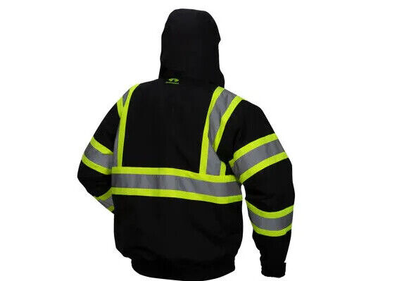 Security Black Reflective Insulated Safety Bomber Jacket