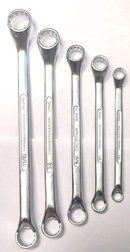 5Pcs. 10 Sizes Extra Long Double Box End Wrench Set 3/8" - 7/8" With Pouch