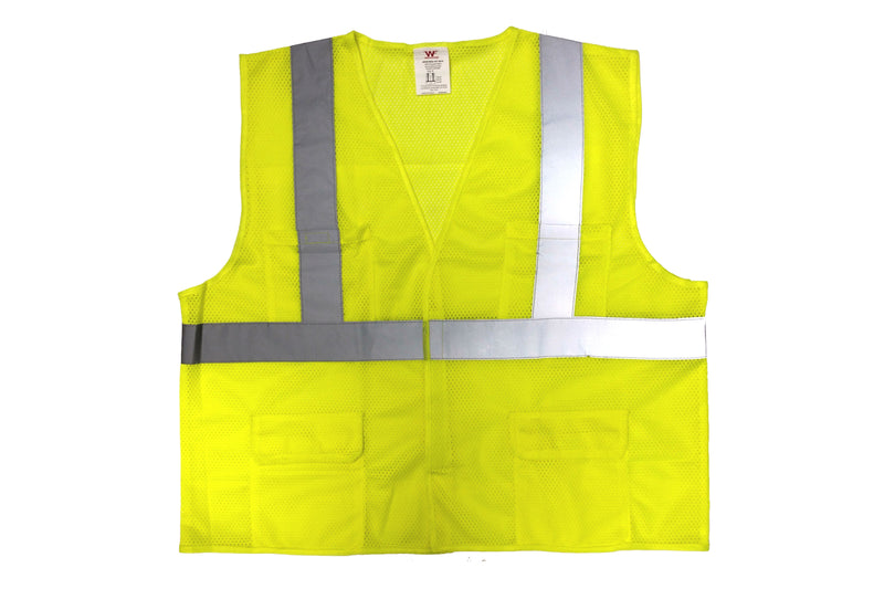 Work Force Class 2 Lime Safety Vest Ansi 107-2015 Compliant With Velcro Front Closure