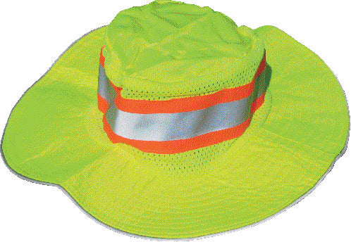 Work Force Hi-viz Lime Boonie Style Hat With Reflective Contrast Tape