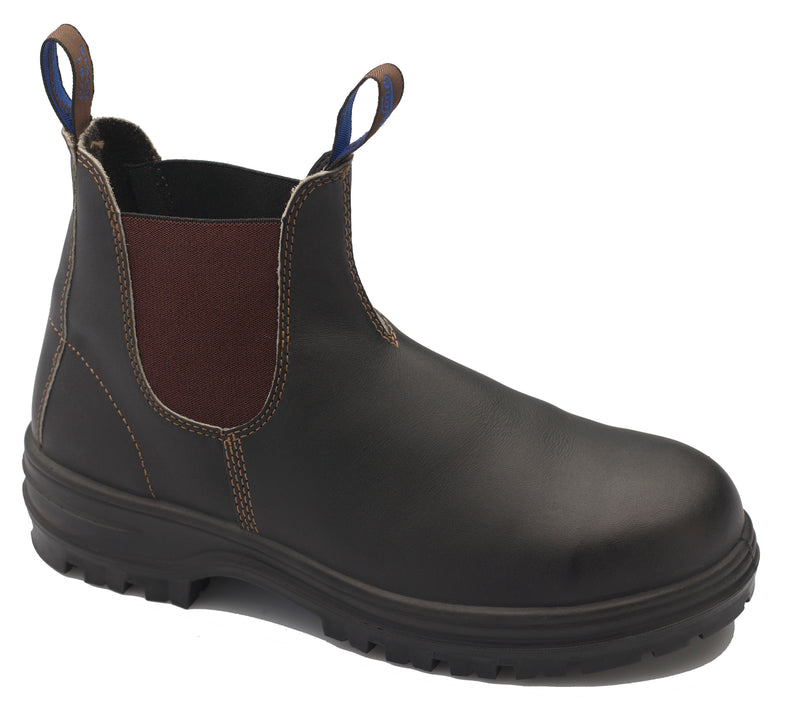 Blundstone 140 Classic Slip-on Safety Boots, Stout Brown