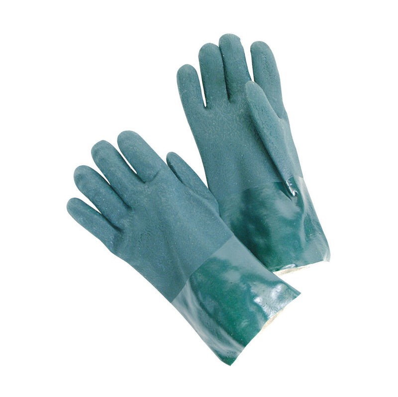 Work Force Green, Rough Finish, PVC, Jersey Lined Gloves