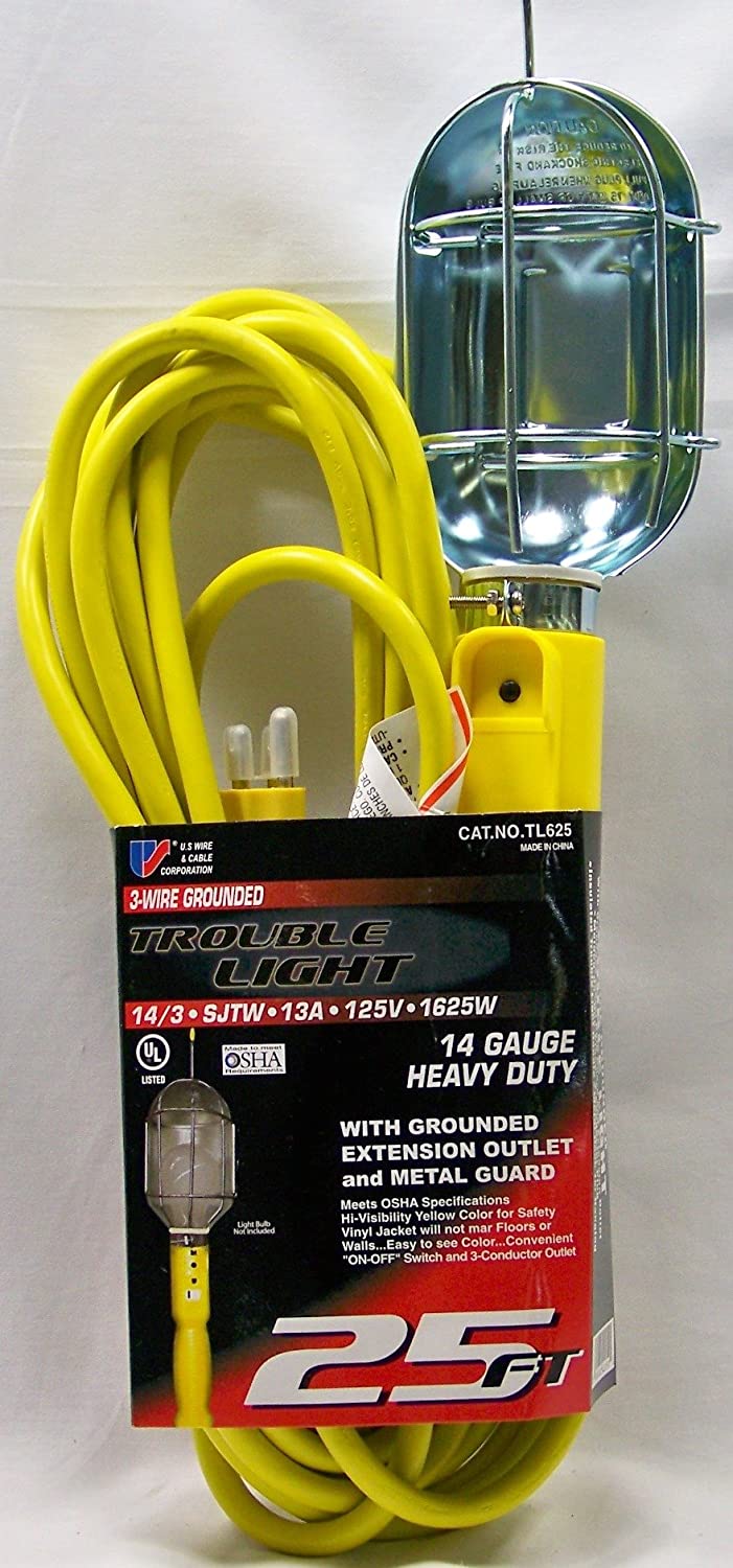 U.S. Wire & Cable 125W Temp-Flex-35 Trouble Light 25 ft TL625 14/3
