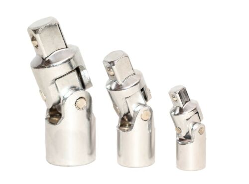 Boston Industrial 3 Pc. Universal Joint, Chrome (1/4"-3/8"-1/2")