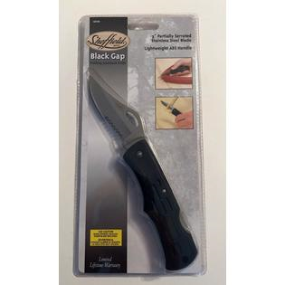 SHEFFIELD 12110 Black Gap Folding Knife 3" Stainless Blade