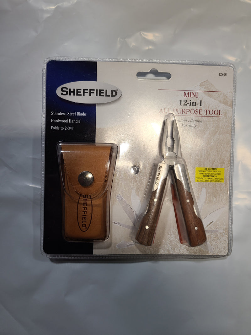 Sheffield 12806 Mini 12-in-1 All Purpose Tool w/ Sheath